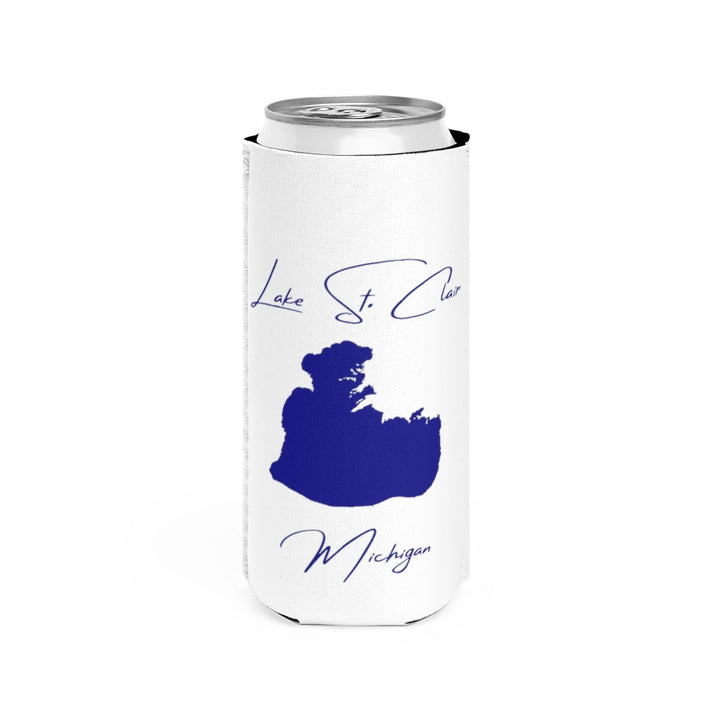 Michigan  Lake  St.  Clair  Slim  Can  Koozie  front  position  view  from  front  white.webp