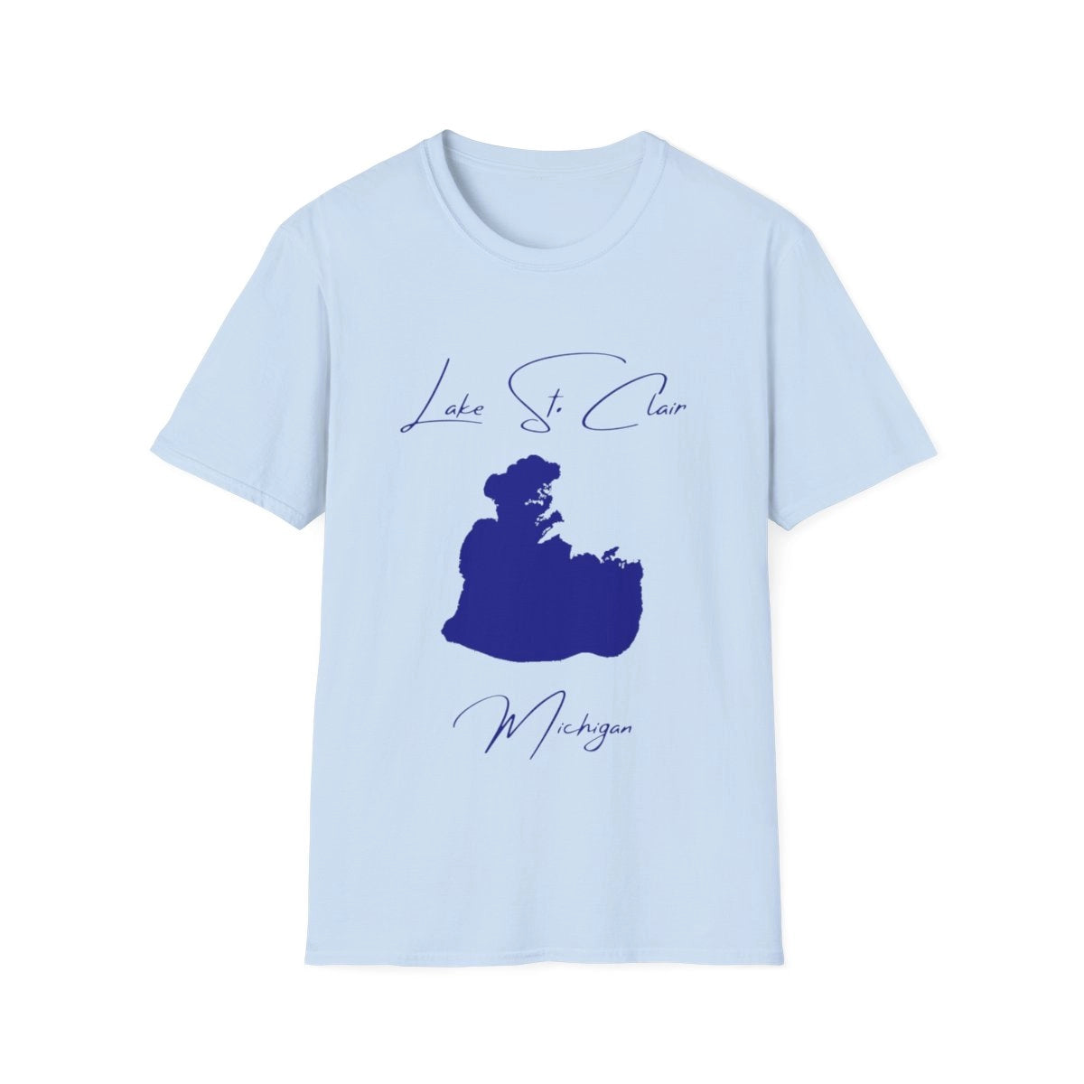 Michigan  Lake  St.  Clair  T-shirt  front  position  view  from  front  light  blue.webp