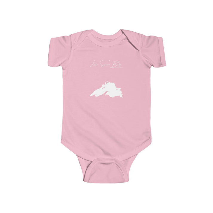 Michigan  Lake  Superior  Onesie  front  position  view  from  front  pink.webp