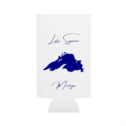Michigan  Lake  Superior  Slim  Can  Koozie  front  position  view  from  flat-front  white.webp