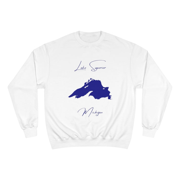 Michigan  Lake  Superior  Sweatshirt  front  position  view  from  front  white.webp