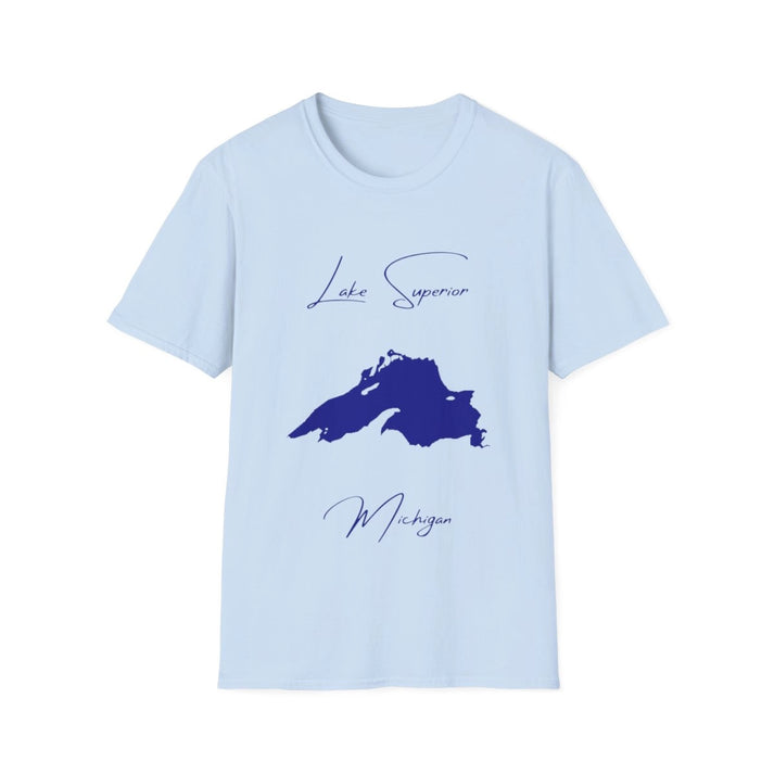 Michigan  Lake  Superior  T-shirt  front  position  view  from  front  light  blue.webp
