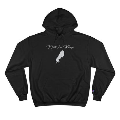 Michigan  Mullett  Lake  Hoodie  front  position  view  from  front  black.webp