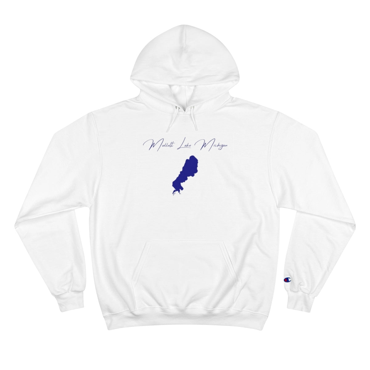 Michigan  Mullett  Lake  Hoodie  front  position  view  from  front  white.webp
