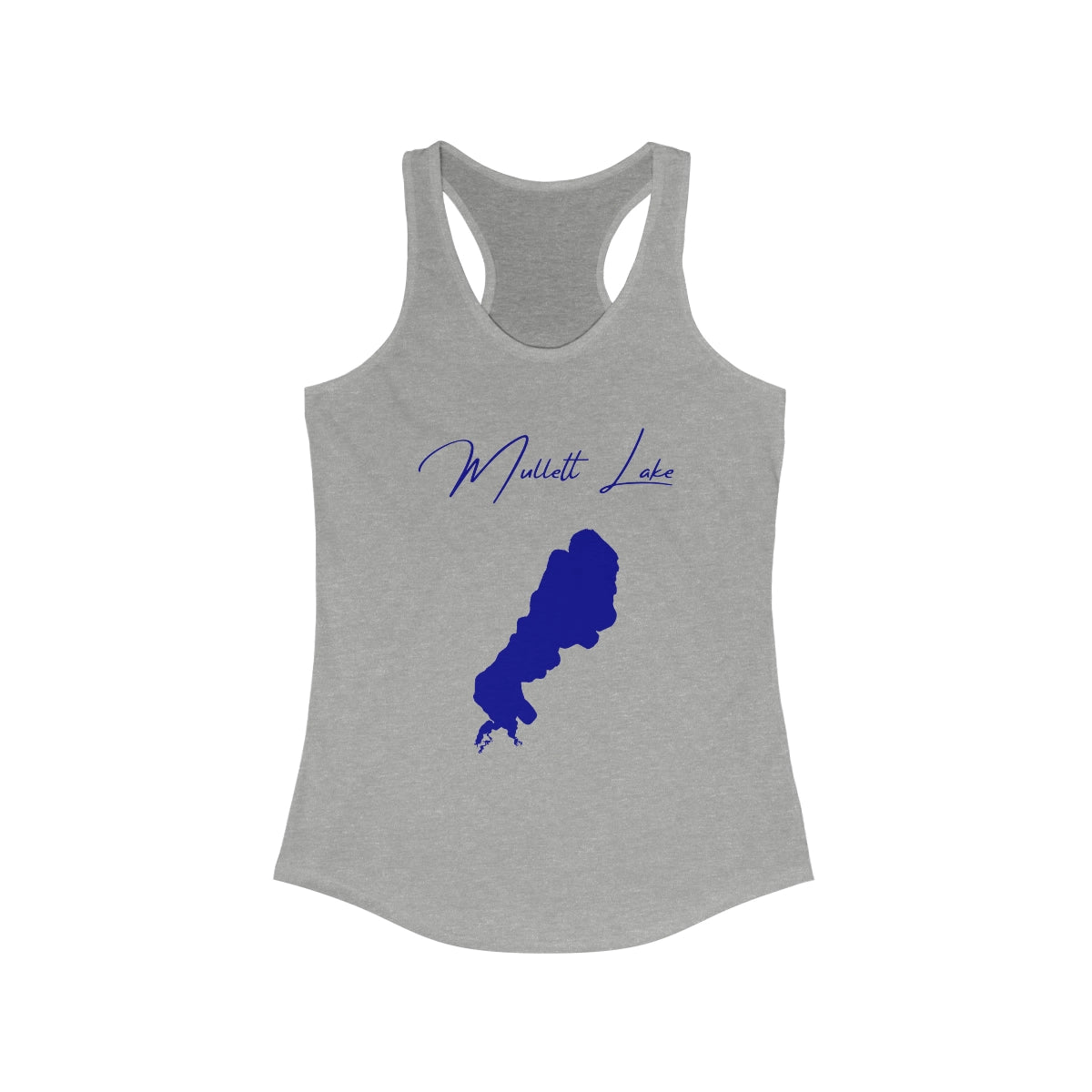 Michigan  Mullett  Lake  Racerback-Tank  front  position  view  from  front  heather  grey.webp
