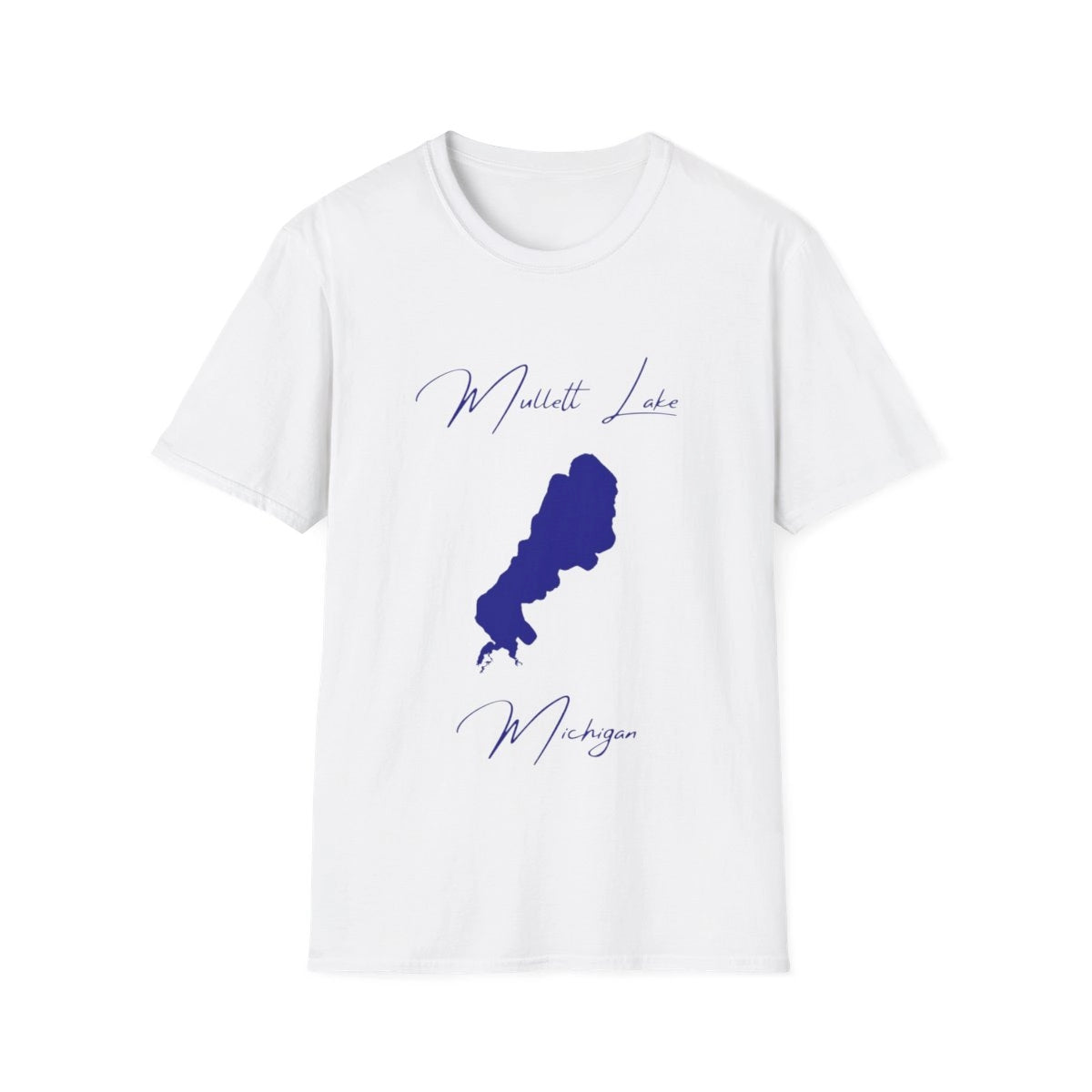 Michigan  Mullett  Lake  T-shirt  front  position  view  from  front  white.webp