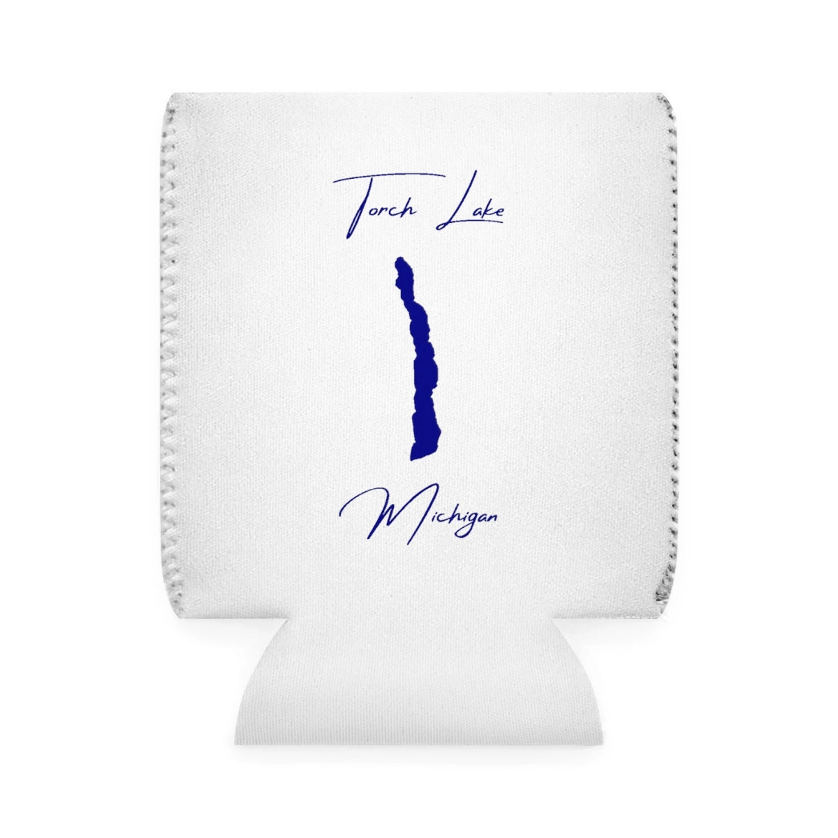 Michigan  Torch  Lake  Can  Koozie  front  position  view  from  front-1  white.webp