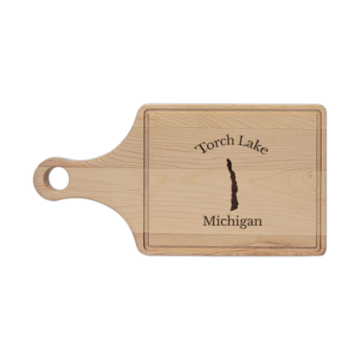 Michigan  Torch  Lake  Engraved  Cutting  Board  front  position  view  from  front  maple.webp