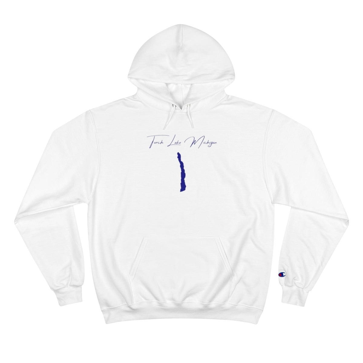Michigan  Torch  Lake  Hoodie  front  position  view  from  front  white.webp