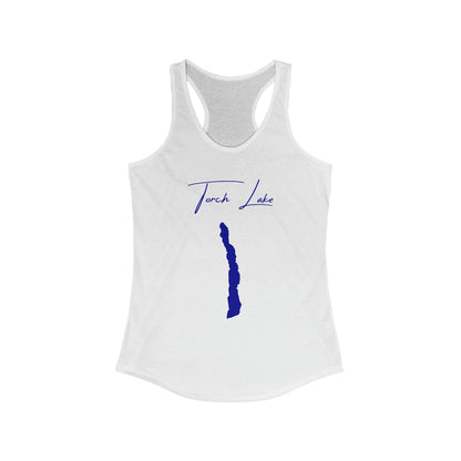 Michigan  Torch  Lake  Racerback-Tank  front  position  view  from  front  solid  white.webp