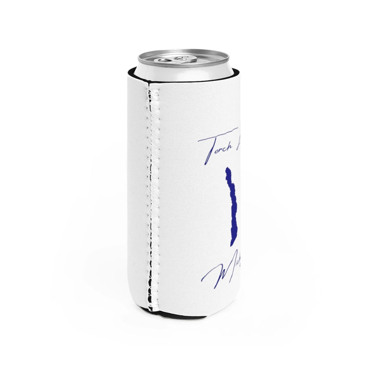 Michigan  Torch  Lake  Slim  Can  Koozie  all  position  view  from  right  white.webp