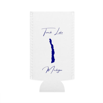 Michigan  Torch  Lake  Slim  Can  Koozie  front  position  view  from  flat-front  white.webp