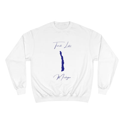 Michigan  Torch  Lake  Sweatshirt  front  position  view  from  front  white.webp