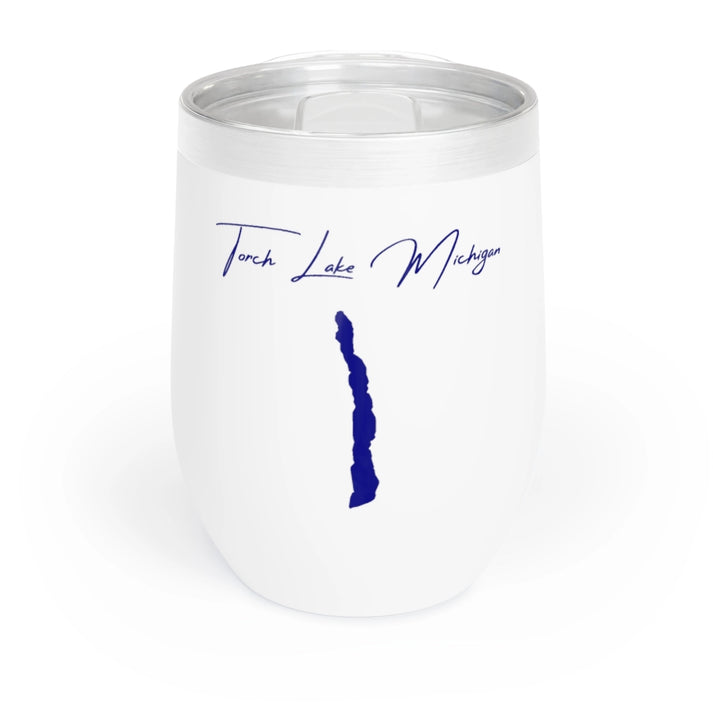 Michigan  Torch  Lake  Wine  Tumbler  front  position  view  from  front  white.webp