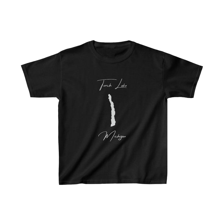 Michigan  Torch  Lake  Youth  T-shirt  front  position  view  from  front  black.webp