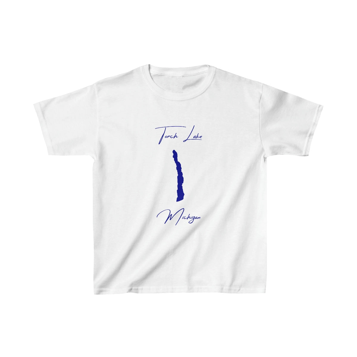 Michigan  Torch  Lake  Youth  T-shirt  front  position  view  from  front  white.webp