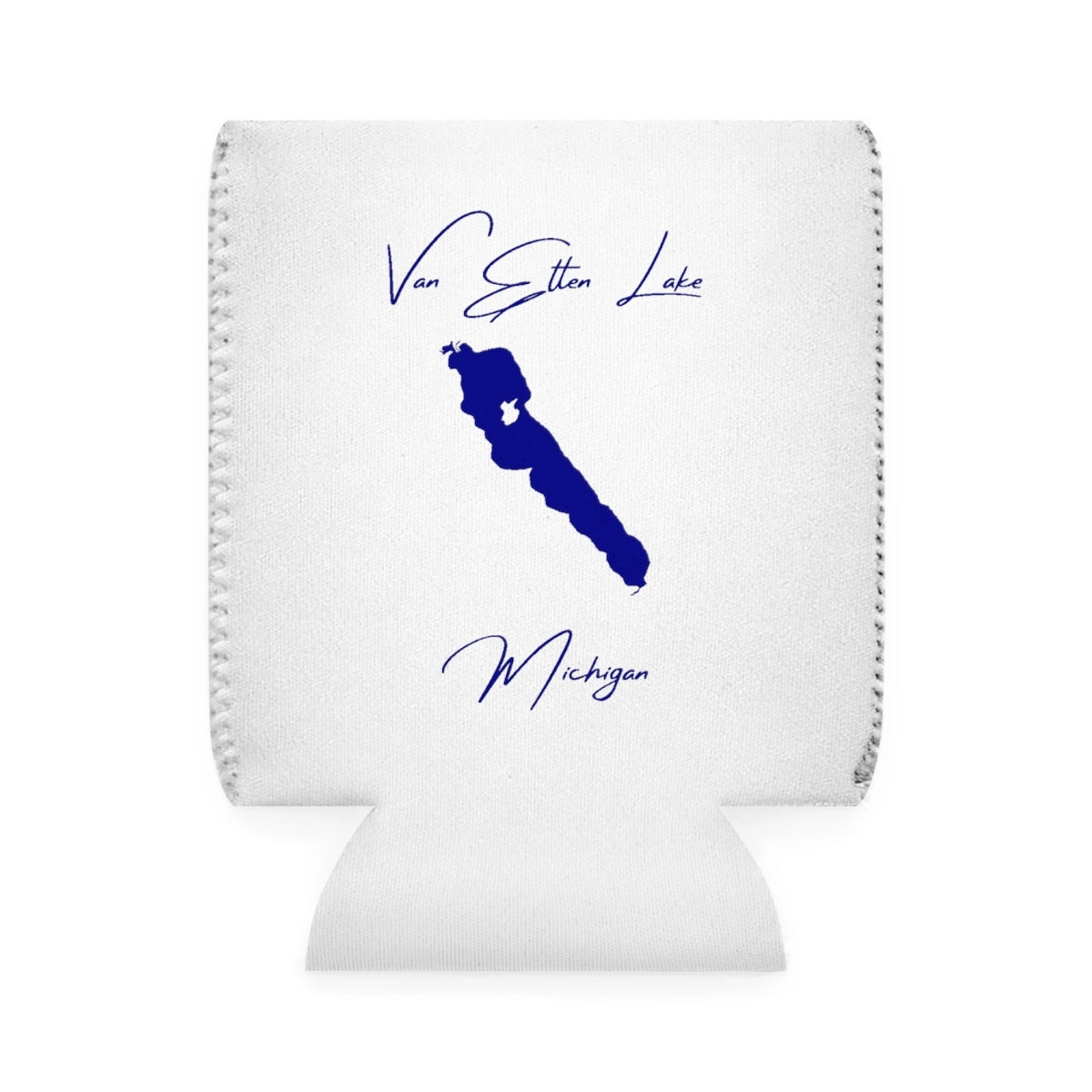 Michigan  Van  Etten  Lake  Can  Koozie  front  position  view  from  front-1  white.webp
