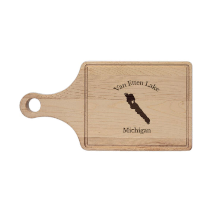 Michigan  Van  Etten  Lake  Engraved  Cutting  Board  front  position  view  from  front  maple.webp