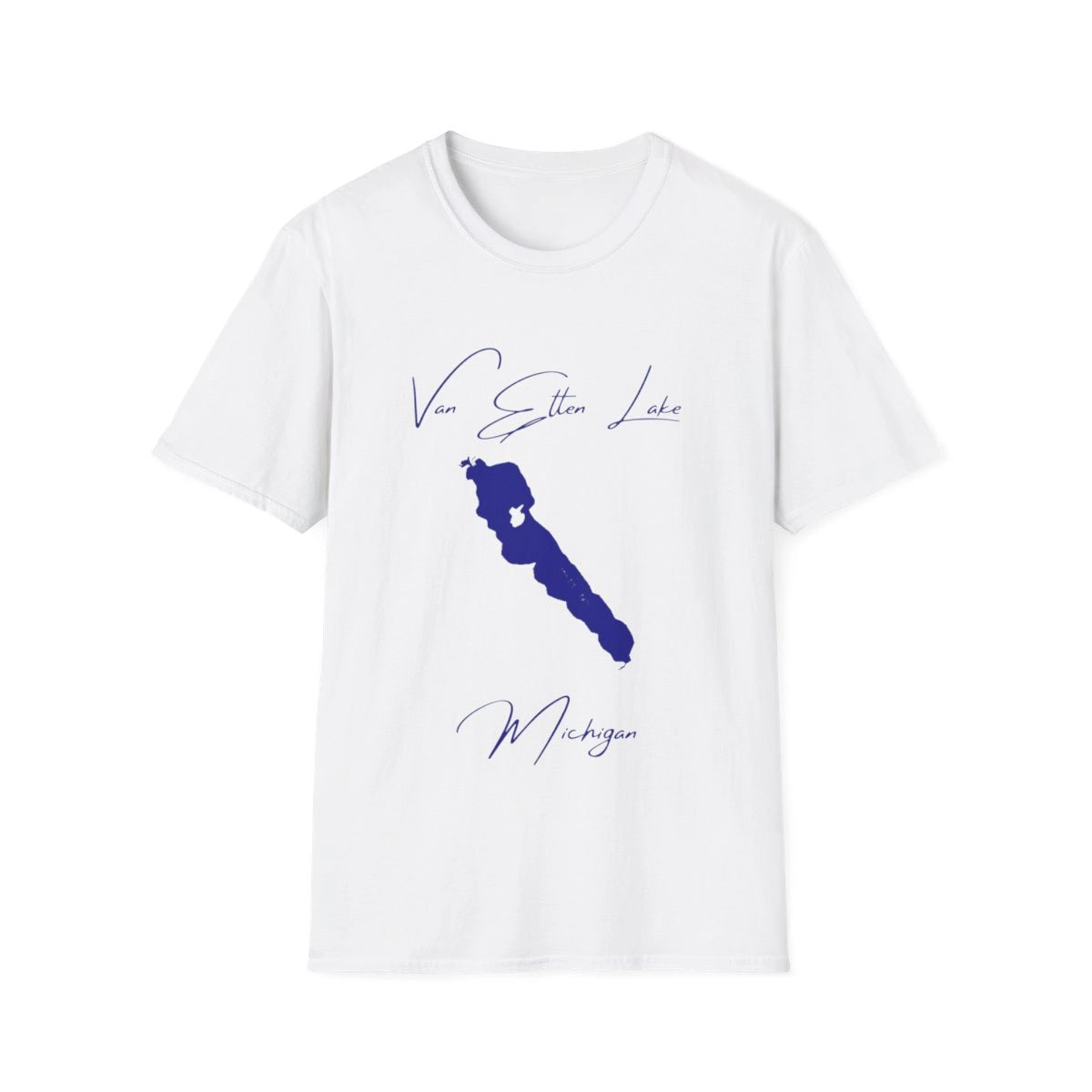 Michigan  Van  Etten  Lake  T-shirt  front  position  view  from  front  white.webp