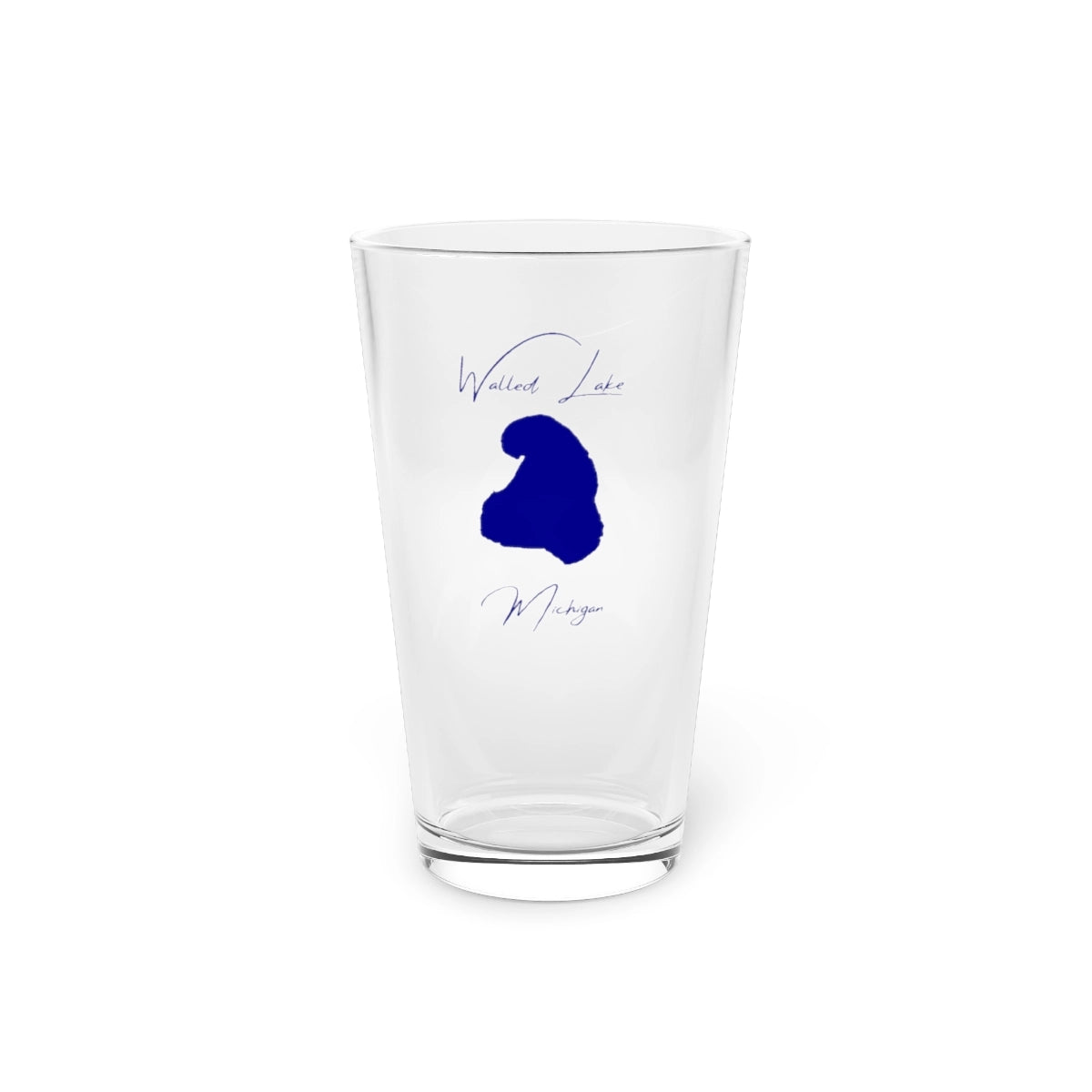 Michigan  Walled  Lake  16oz  Pint  Glass  front  position  view  from  front  16oz.webp