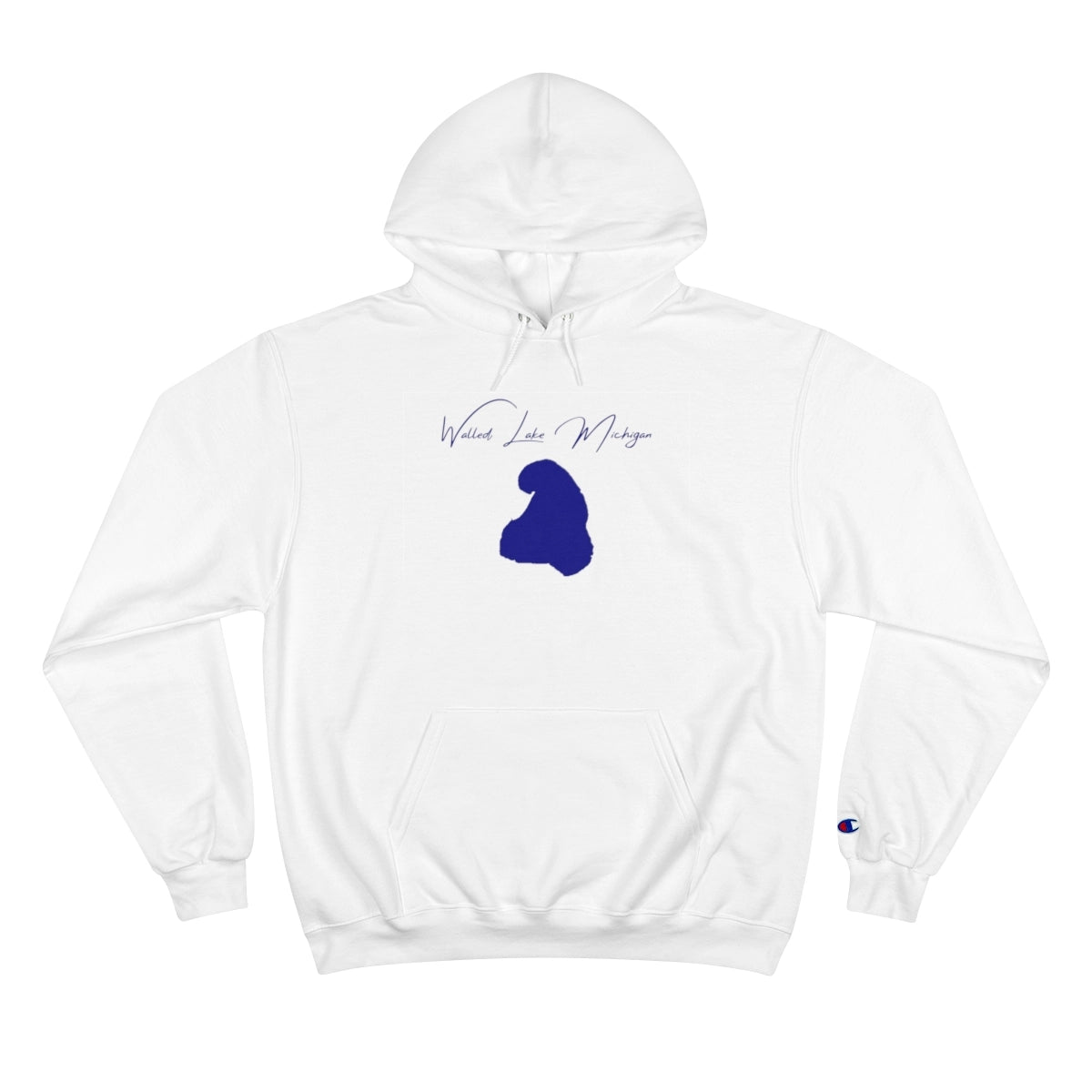 Michigan  Walled  Lake  Hoodie  front  position  view  from  front  white.webp