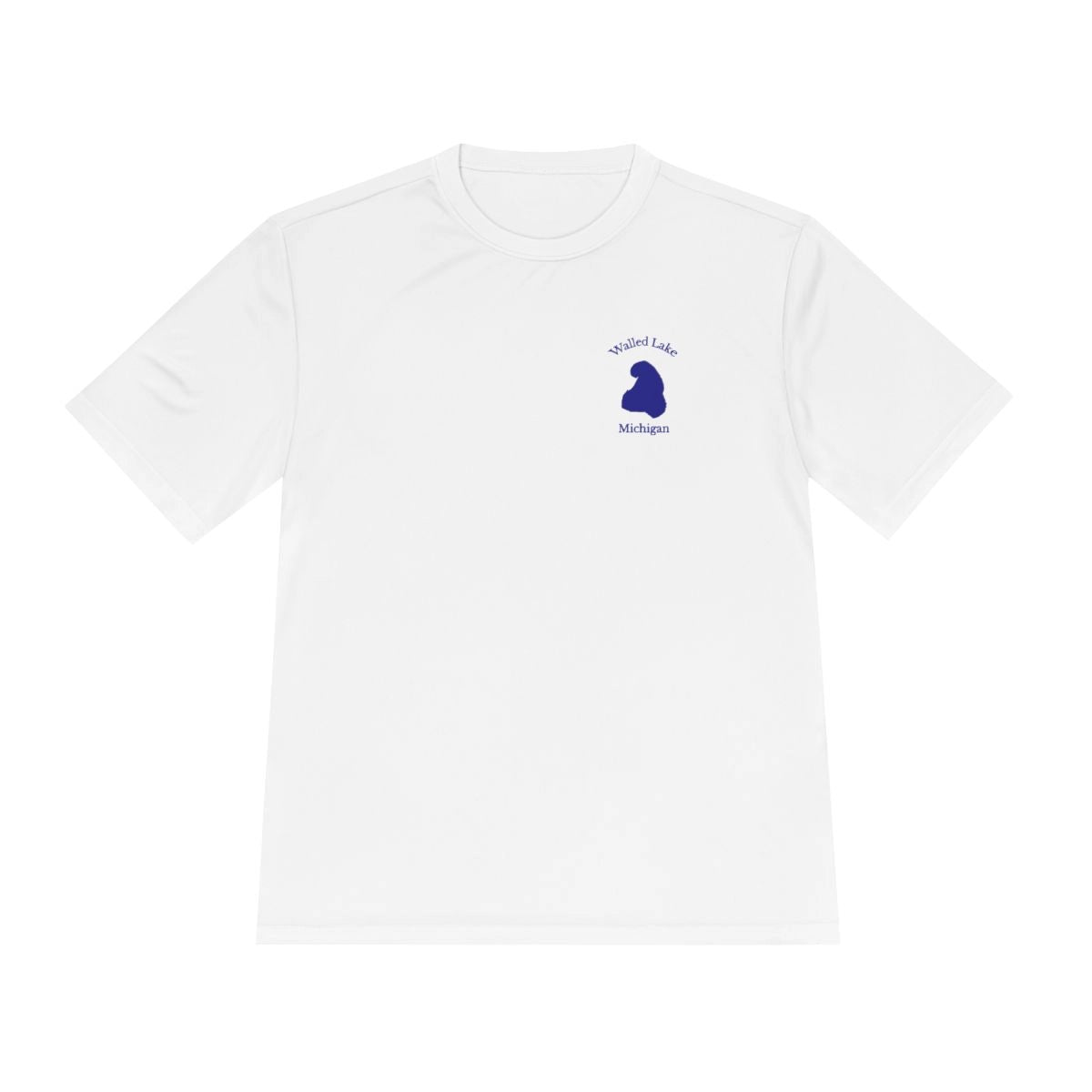 Michigan  Walled  Lake  Moisture  Wicking  Tee  front  position  view  from  front  white.webp