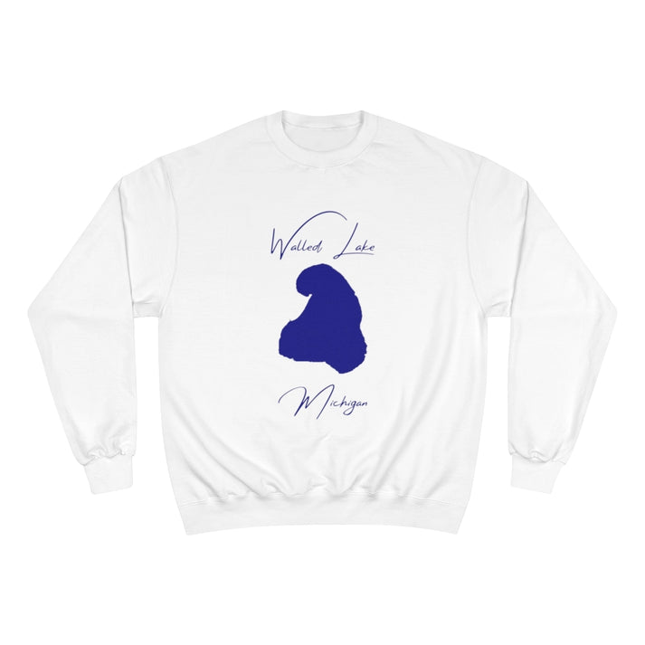 Michigan  Walled  Lake  Sweatshirt  front  position  view  from  front  white.webp