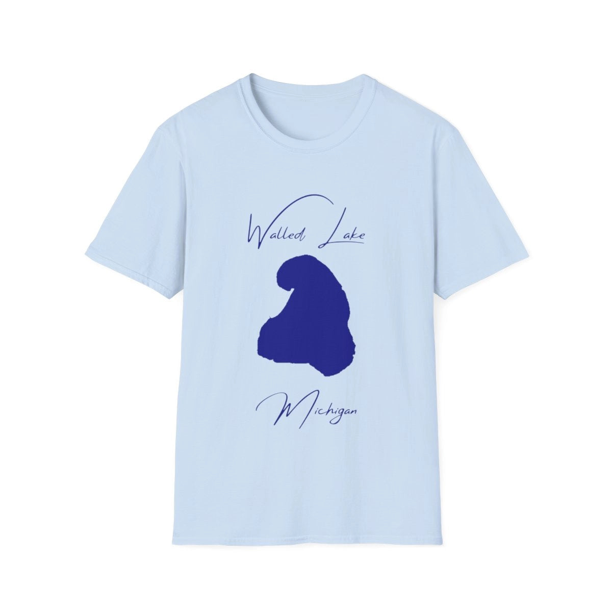 Michigan  Walled  Lake  T-shirt  front  position  view  from  front  light  blue.webp