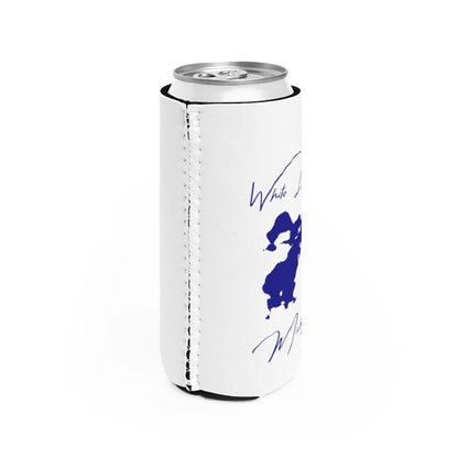 Michigan  White  Lake  Slim  Can  Koozie  all  position  view  from  right  white.webp