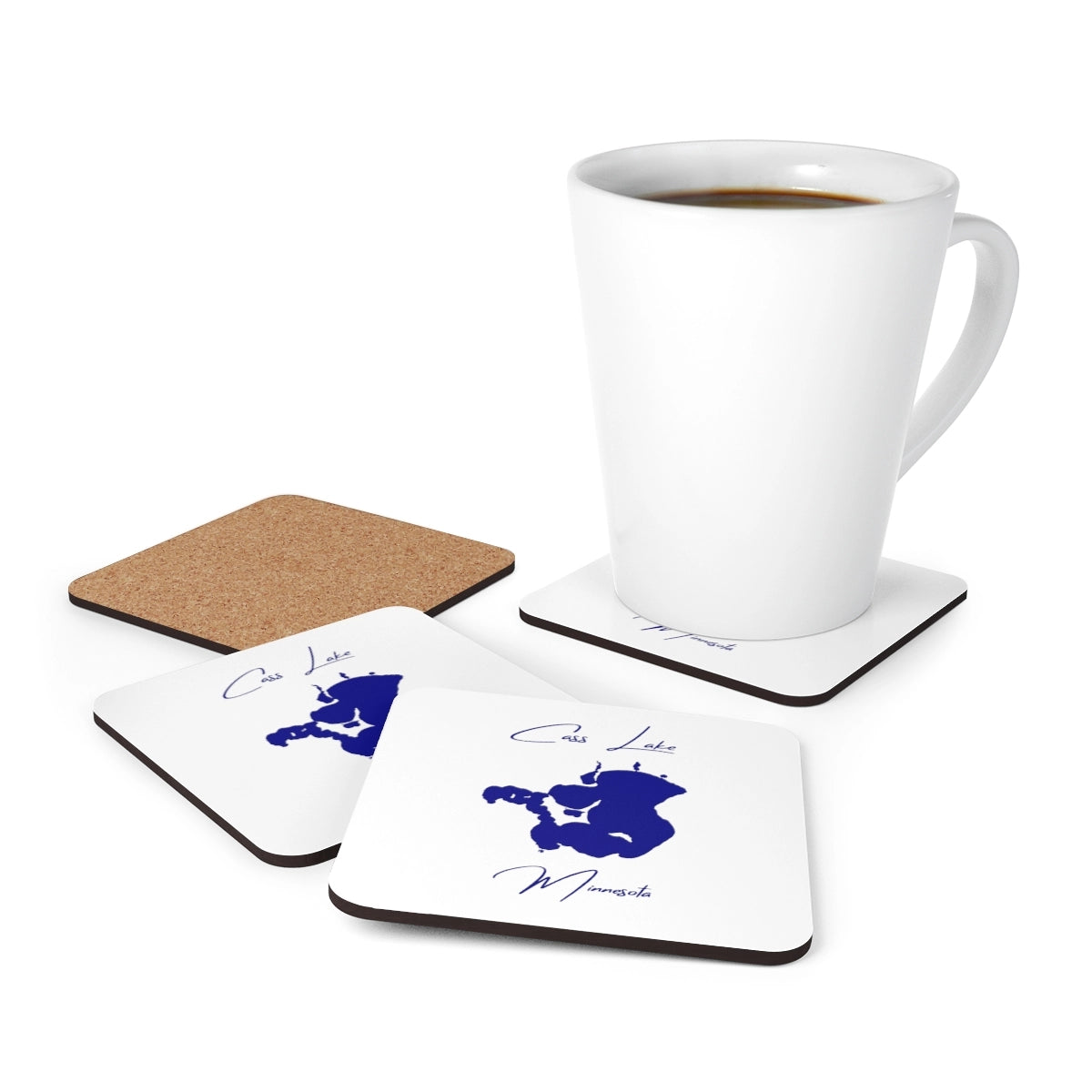 Minnesota  Cass  Lake  Coaster  Set  front  position  view  from  context-1  3.75  x  3.75.webp