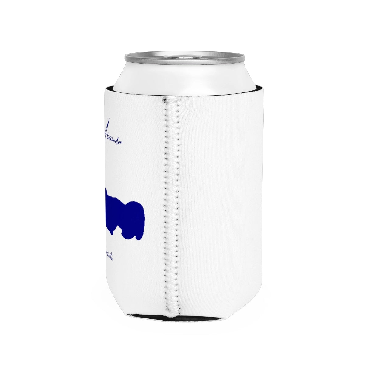 Minnesota  Lake  Alexander  Can  Koozie  all  position  view  from  right  white.webp