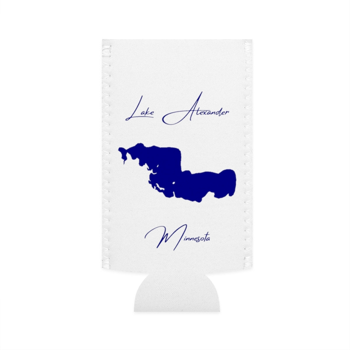 Minnesota  Lake  Alexander  Slim  Can  Koozie  front  position  view  from  flat-front  white.webp