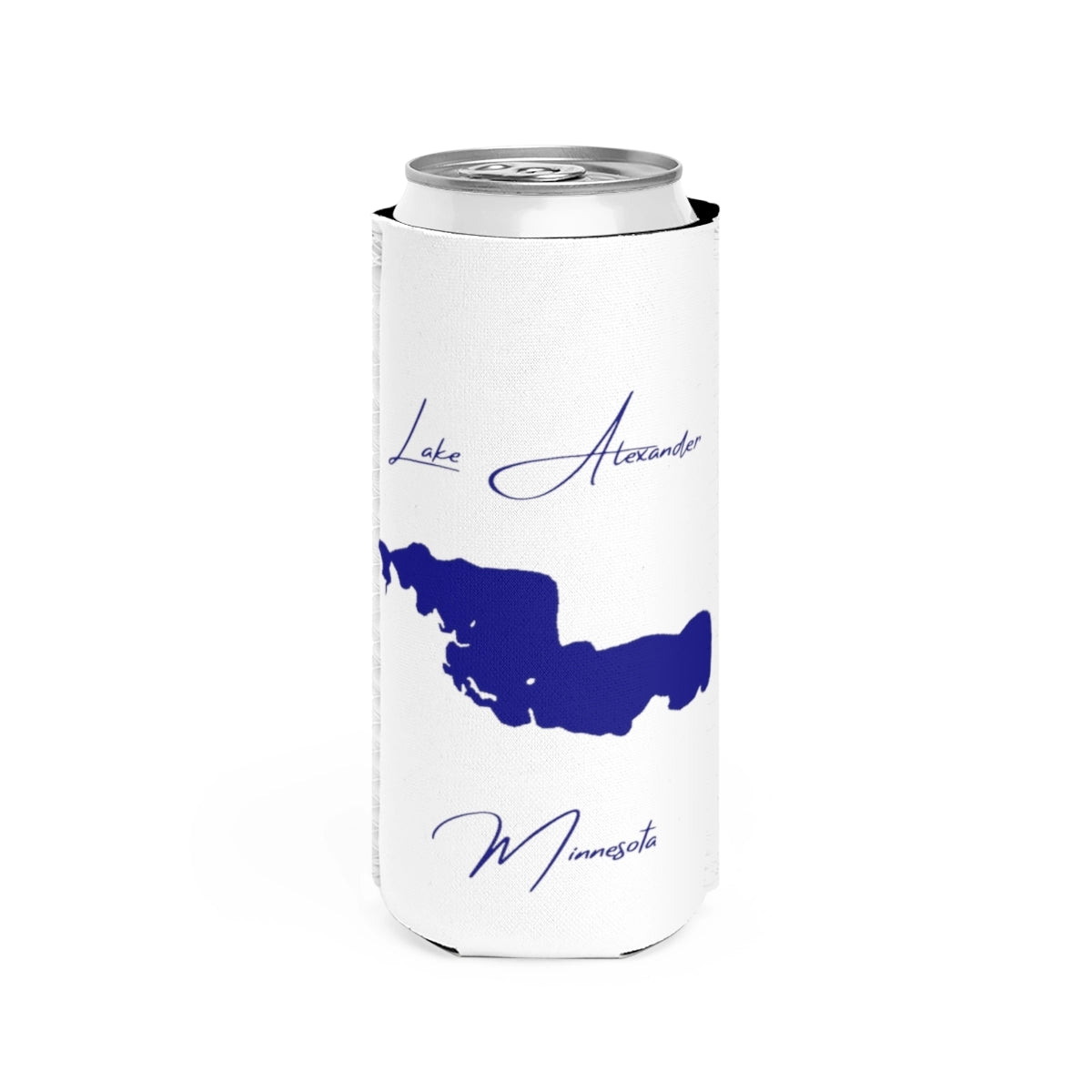 Minnesota  Lake  Alexander  Slim  Can  Koozie  front  position  view  from  front  white.webp