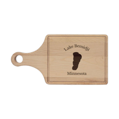 Minnesota  Lake  Bemidji  Engraved  Cutting  Board  front  position  view  from  front  maple.webp
