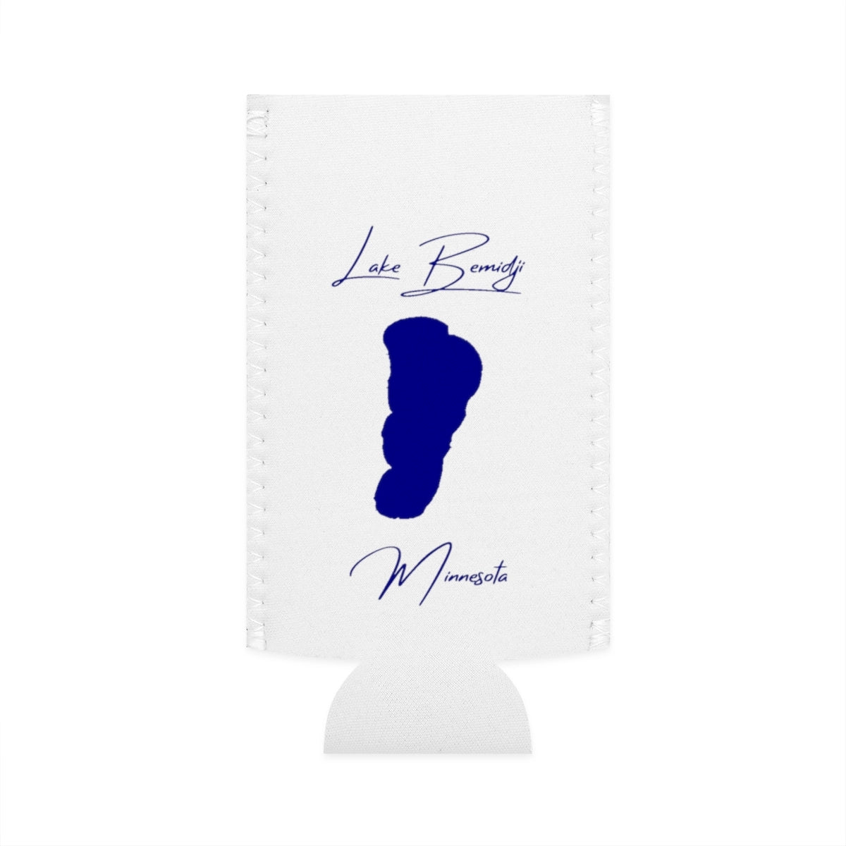 Minnesota  Lake  Bemidji  Slim  Can  Koozie  front  position  view  from  flat-front  white.webp