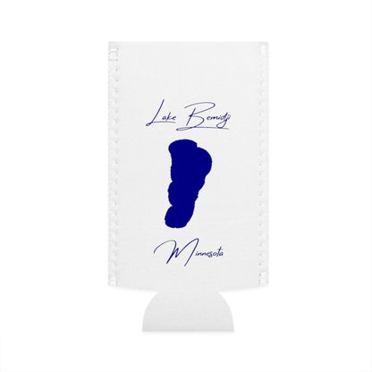 Minnesota  Lake  Bemidji  Slim  Can  Koozie  front  position  view  from  flat-front  white.webp
