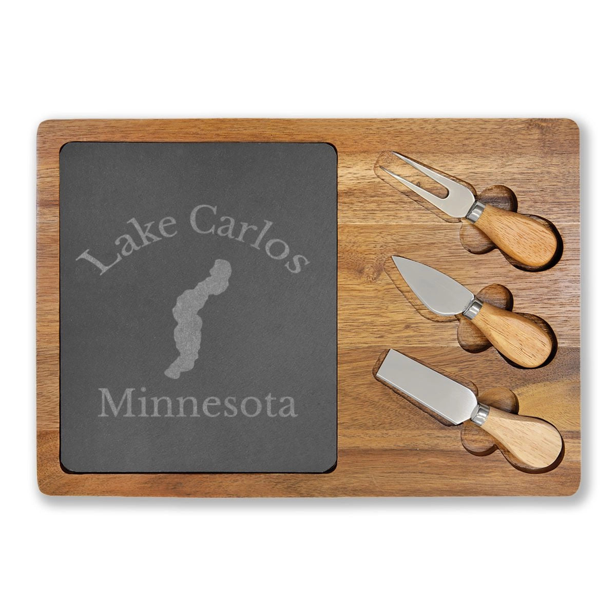 Minnesota  Lake  Carlos  Engraved  Charcuterie  Board  other  position  view  from  front  13  3  4  x  9  3  4.webp