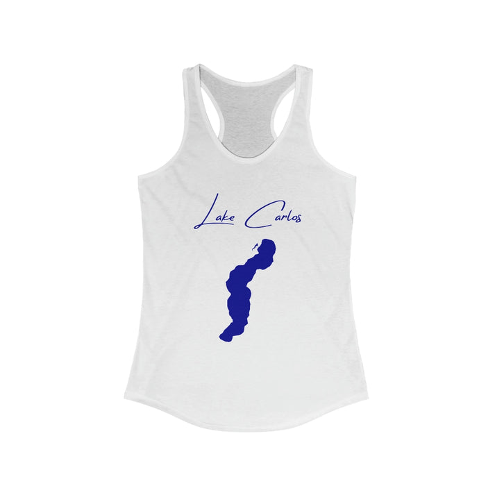 Minnesota  Lake  Carlos  Racerback-Tank  front  position  view  from  front  solid  white.webp