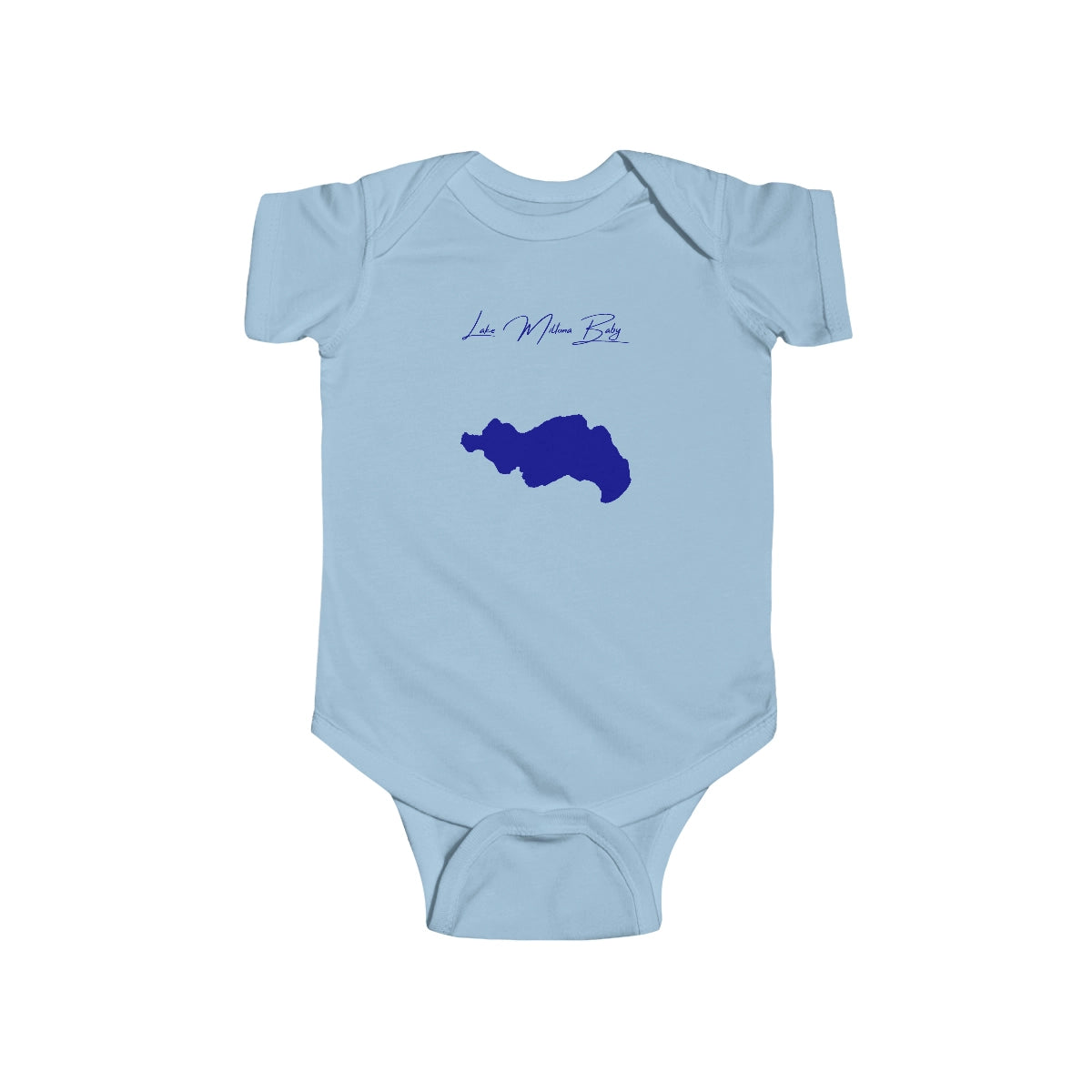 Minnesota  Lake  Miltona  Onesie  front  position  view  from  front  light  blue.webp