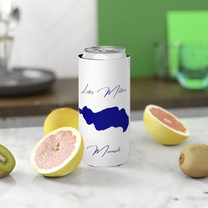 Minnesota  Lake  Miltona  Slim  Can  Koozie  front  position  view  from  context-2  white.webp