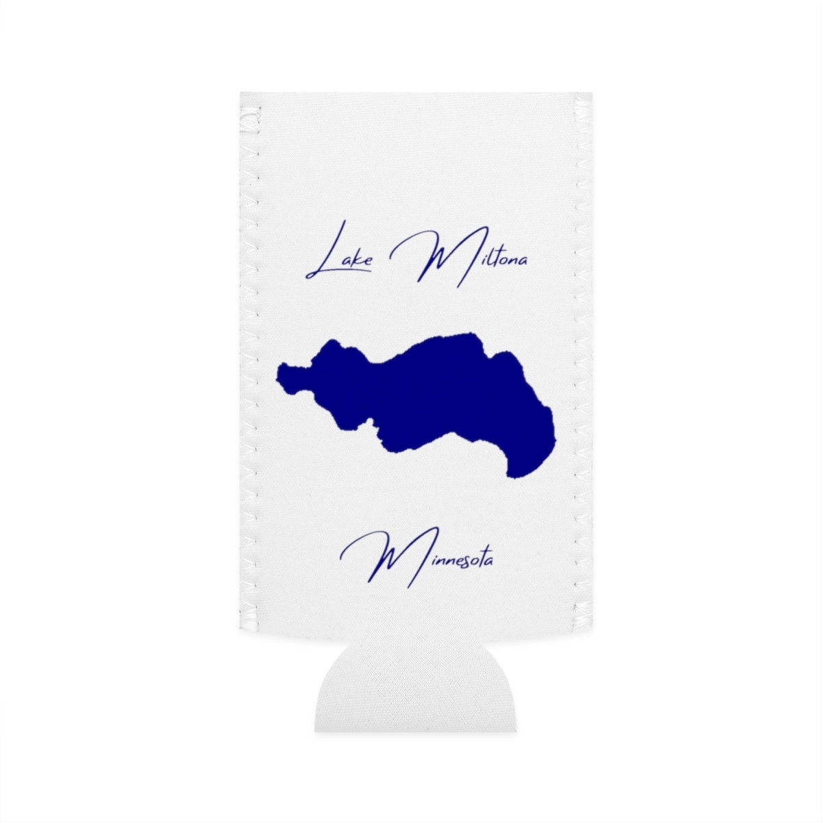 Minnesota  Lake  Miltona  Slim  Can  Koozie  front  position  view  from  flat-front  white.webp
