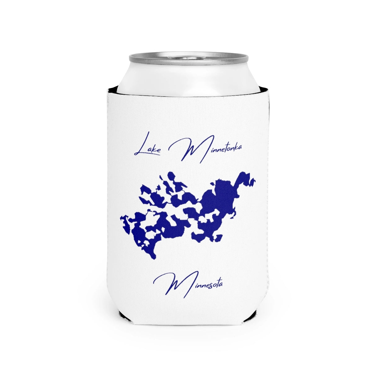 Minnesota  Lake  Minnetonka  Can  Koozie  front  position  view  from  front-2  white.webp