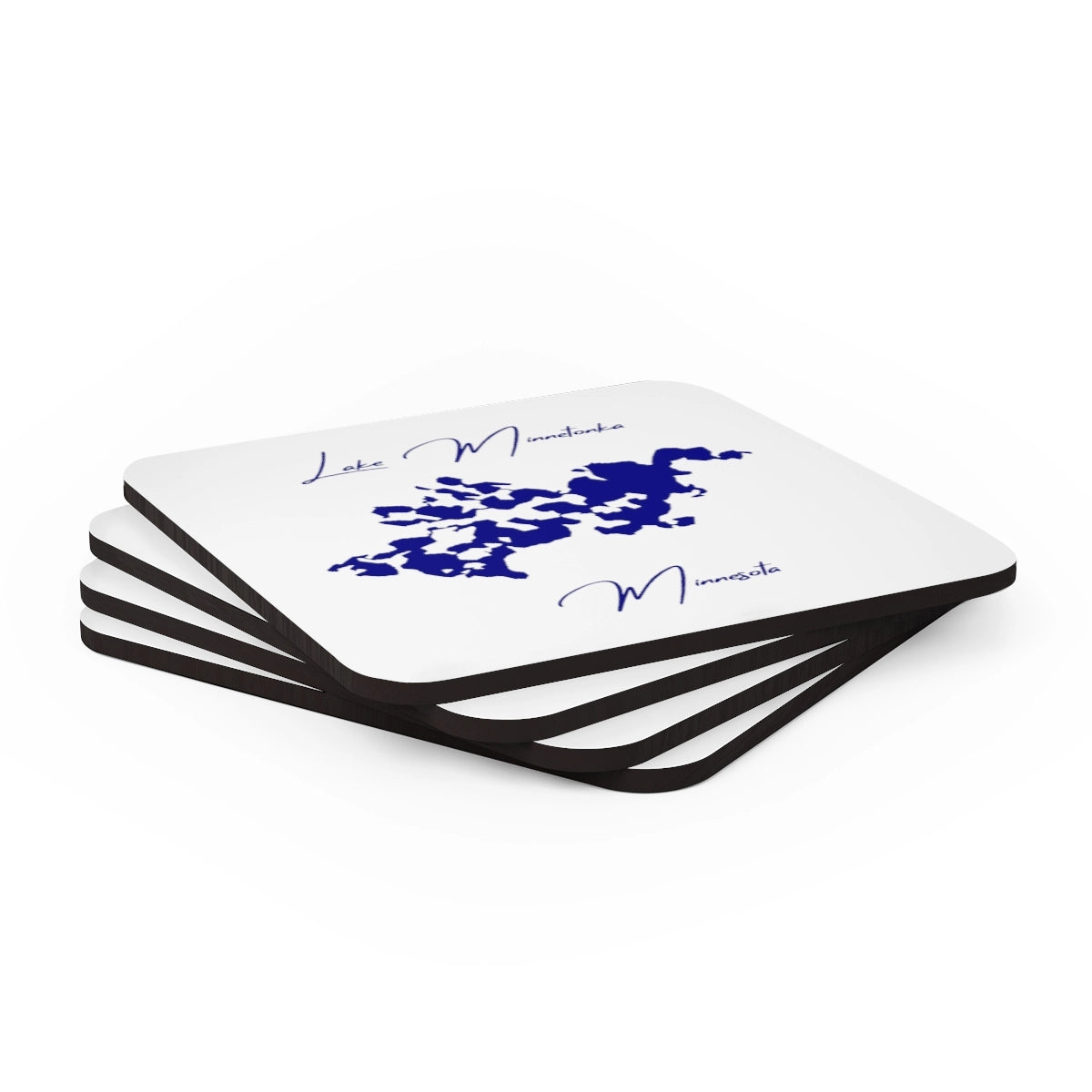 Minnesota  Lake  Minnetonka  Coaster  Set  front  position  view  from  stacked  3.75  x  3.75.webp