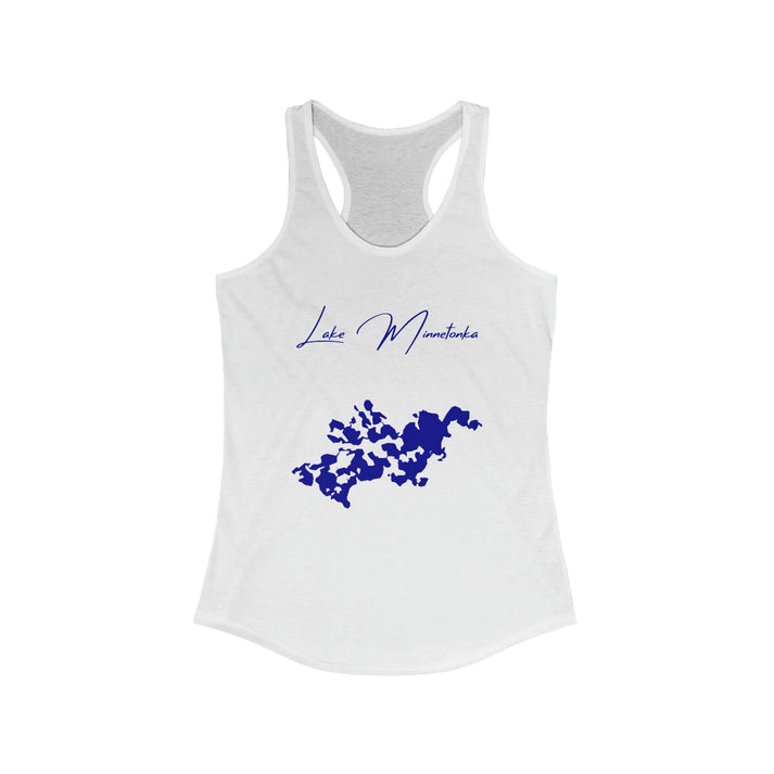 Minnesota  Lake  Minnetonka  Racerback-Tank  front  position  view  from  front  solid  white.webp