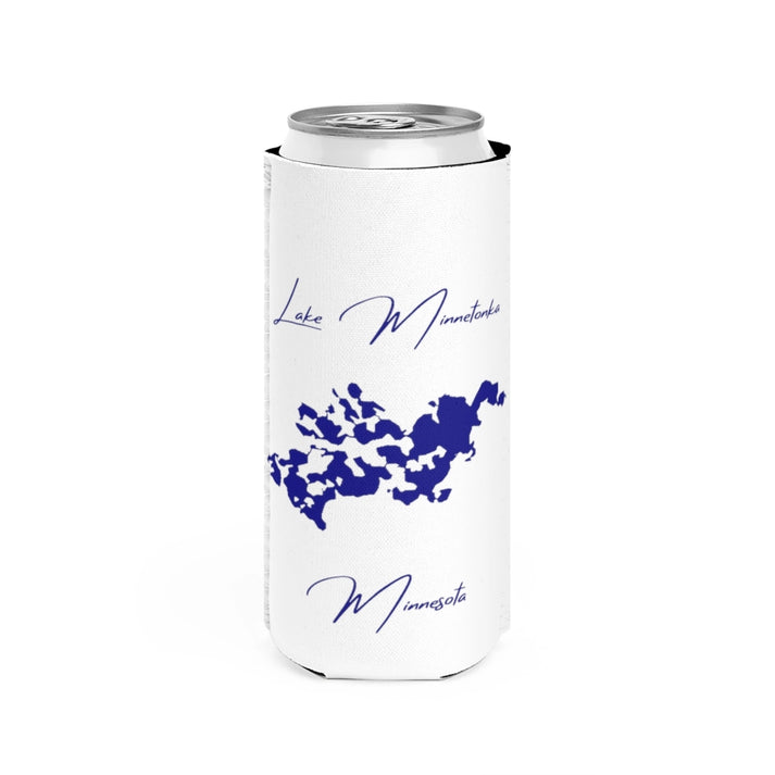 Minnesota  Lake  Minnetonka  Slim  Can  Koozie  front  position  view  from  front  white.webp
