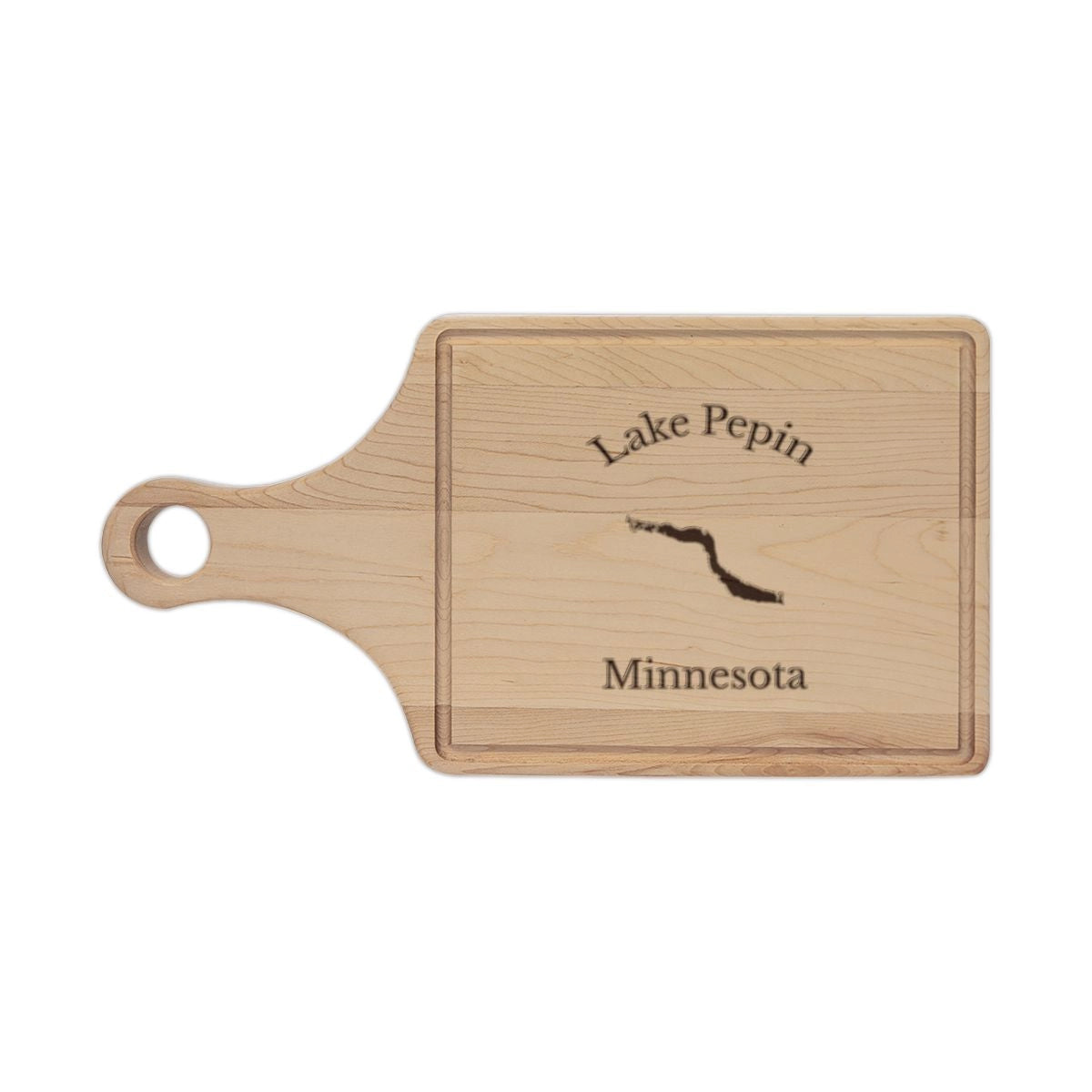 Minnesota  Lake  Pepin  Engraved  Cutting  Board  front  position  view  from  front  maple.webp