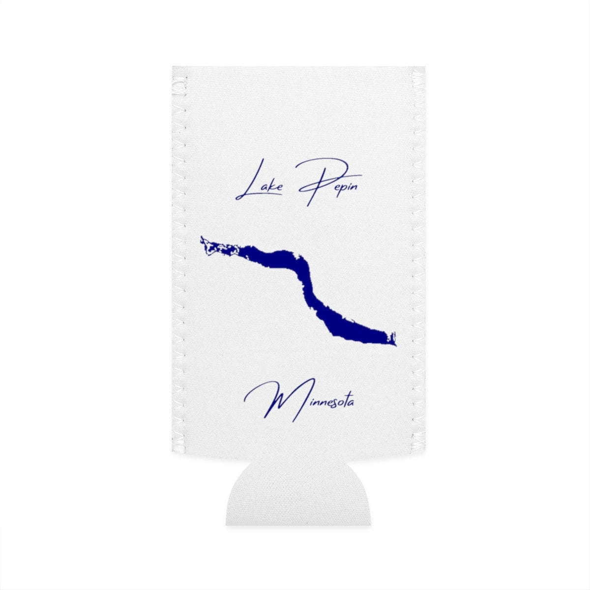 Minnesota  Lake  Pepin  Slim  Can  Koozie  front  position  view  from  flat-front  white.webp