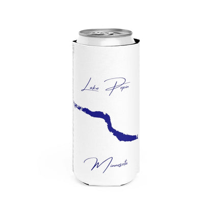 Minnesota  Lake  Pepin  Slim  Can  Koozie  front  position  view  from  front  white.webp