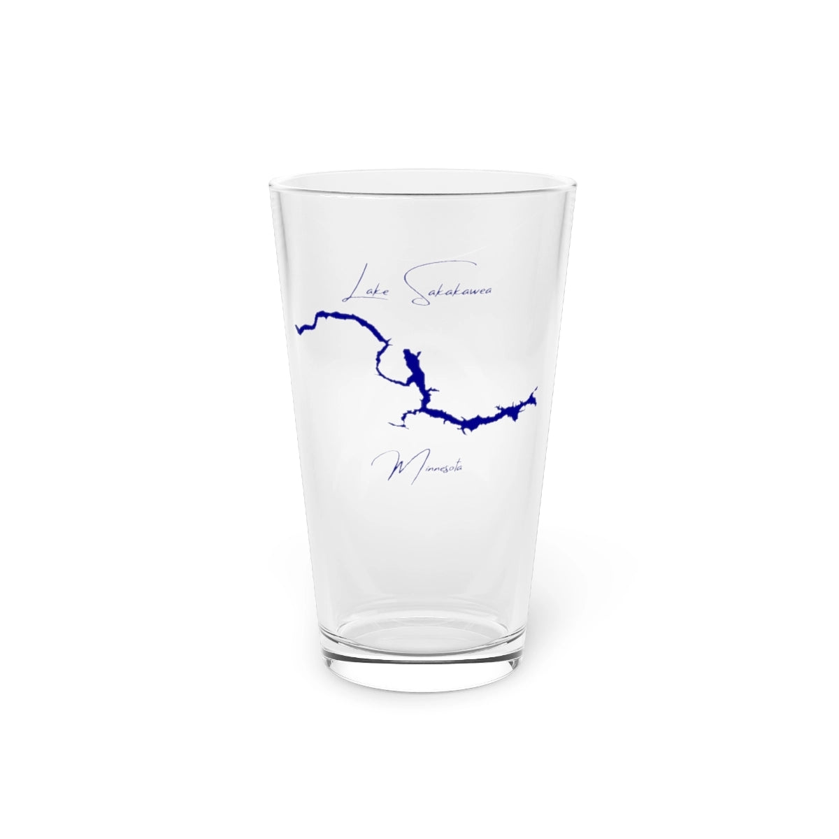Minnesota  Lake  Sakakawea  16oz  Pint  Glass  front  position  view  from  front  16oz.webp