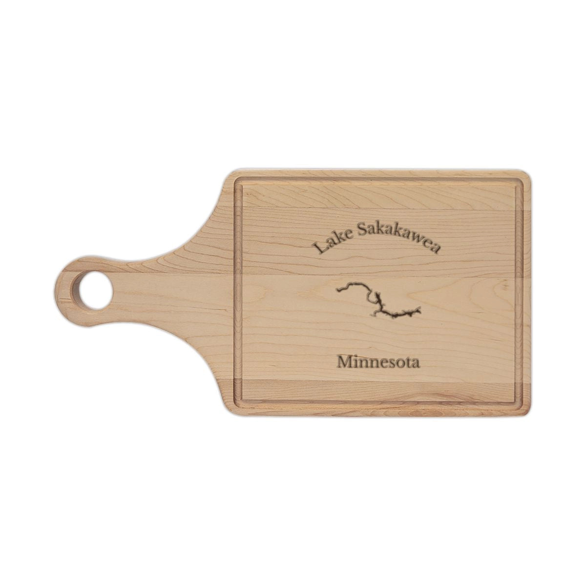 Minnesota  Lake  Sakakawea  Engraved  Cutting  Board  front  position  view  from  front  maple.webp